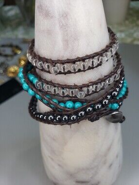 Chan Luu Turquoise & Hematite Multi-Wrap Bracelet